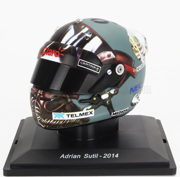 EDICOLA 1/5 HELMET | F1  CASCO - SAUBER C33 FERRARI N 99 SEASON 2014 ADRIAN SUTIL | GREY BLACK