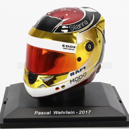 EDICOLA 1/5 HELMET | F1  CASCO - SAUBER C36 FERRARI N 94 SEASON 2017 PASCAL WEHRLEIN | GOLD RED BLUE