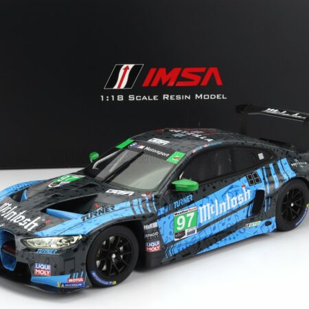 TRUESCALE 1/18 BMW | 4-SERIES M4 GT3 TEAM TURNER MOTORSPORT N 97 2nd IMSA GTD CLASS LAGUNA SECA 2023 B.AUBERLEN - J.EDWARDS - B.SPENGLER - C.HULL | BLUE BLACK