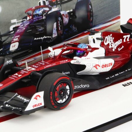 MINICHAMPS 1/43 ALFA ROMEO | F1  C42 TEAM ORLEN RACING N 77 6th BAHRAIN GP 2022 VALTTERI BOTTAS | WHITE RED MET