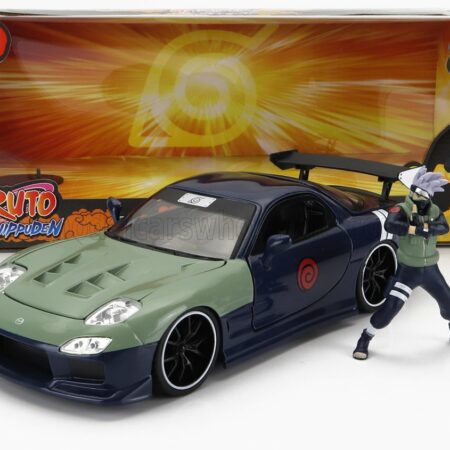 JADA 1/24 MAZDA | RX-7 WITH KAKASHI HATAKE FIGURE 1993 | BLUE GREEN