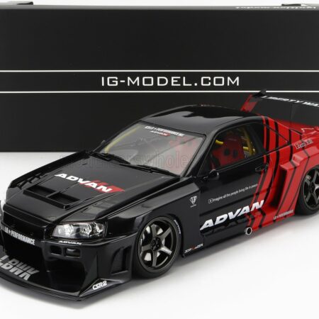 IGNITION-MODEL 1/18 NISSAN | SKYLINE ER-34 LB WORKS SUPER SILHOUETTE ADVAN 1996 | BLACK RED