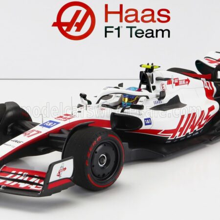 MINICHAMPS 1/18 HAAS | F1  VF-22 FERRARI TEAM HAAS N 47 8th (first points) SILVERSTONE BRITISH GP 2022 MICK SCHUMACHER | WHITE BLACK RED