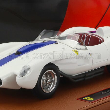 BBR-MODELS 1/18 FERRARI | 250TR TESTAROSSA SPIDER 1957 - CON VETRINA - WITH SHOWCASE | WHITE BLUE