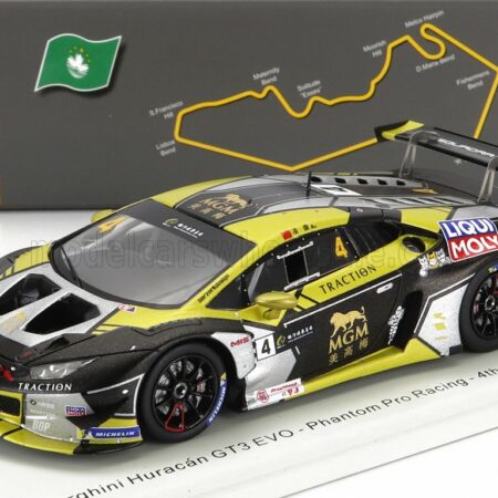 SPARK-MODEL 1/43 LAMBORGHINI | HURACAN GT3 EVO TEAM PHANTOM PRO RACING N 4 4th GT CUP MACAU 2022 LING KANG | YELLOW BLACK