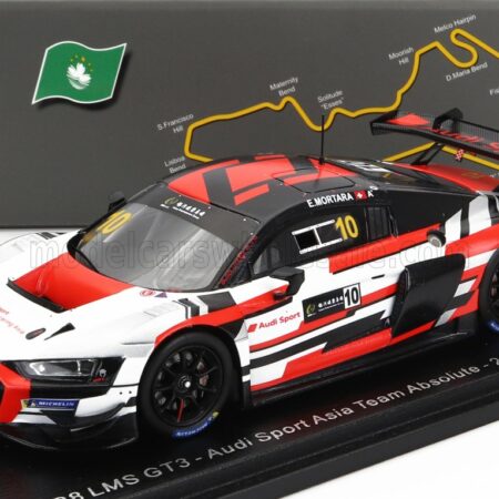 SPARK-MODEL 1/43 AUDI | R8 LMS GT3 TEAM AUDI SPORT ASIA ABSOLUTE N 10 2nd GT CUP MACAU 2022 E.MORTARA | WHITE RED