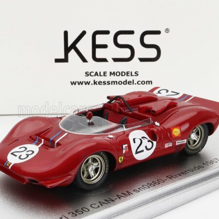 KESS-MODEL 1/43 FERRARI | 350 P4 SPIDER CAN-AM s/n0860 N 23 RIVERSIDE RACE 1967 C.AMON | RED