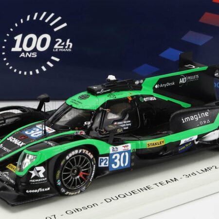 SPARK-MODEL 1/43 ORECA | 07 GIBSON GK428 4.2L V8 TEAM DUQUEINE N 30 3rd LMP2 CLASS 24h LE MANS 2023 R.BINDER - N.JANI - N.PINO | GREEN WHITE BLACK