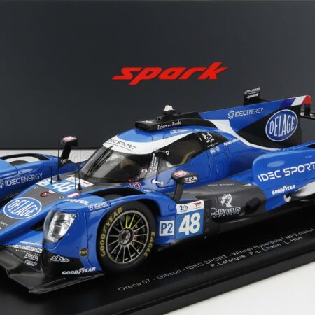 SPARK-MODEL 1/18 ORECA | 07 GIBSON GK428 4.2L V8 TEAM IDEC SPORT N 48 WINNER HYPERPOLE LMP2 CLASS 24h LE MANS 2023 P.LOUP CHATIN - L.HORR - P.LAFARGUE | BLUE BLACK