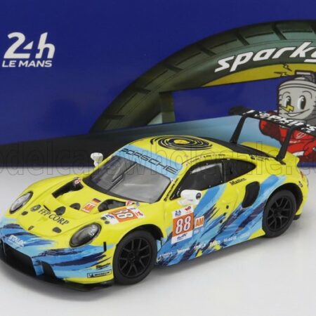 SPARK-MODEL 1/64 PORSCHE | 911 991 RSR-19 4.2L TEAM DEMPSEY PROTON RACING N 88 24h LE MANS 2022 F.POORDAD - M.ROOT - J.HEYLEN | YELLOW LIGHT BLUE