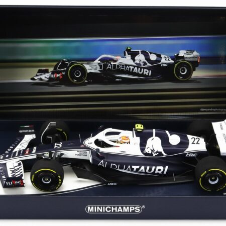 MINICHAMPS 1/18 ALPHA TAURI | F1 AT03 HONDA TEAM ALPHA TAURI N 22 BAHRAIN GP 2022 YUKI TSUNODA | WHITE BLUE