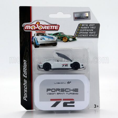 MAJORETTE 1/64 PORSCHE | VISION N 72 GRAN TURISMO SPYDER 1300CV ELECTRIC HYPER CAR 2022 | WHITE