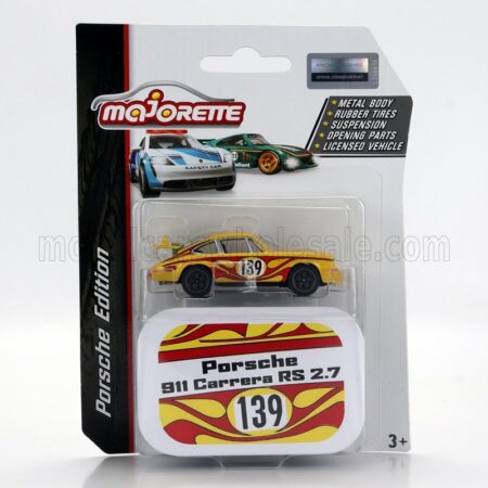 MAJORETTE 1/64 PORSCHE | 911 CARRERA RS 2.7 N 139 RACING 1978 | YELLOW RED