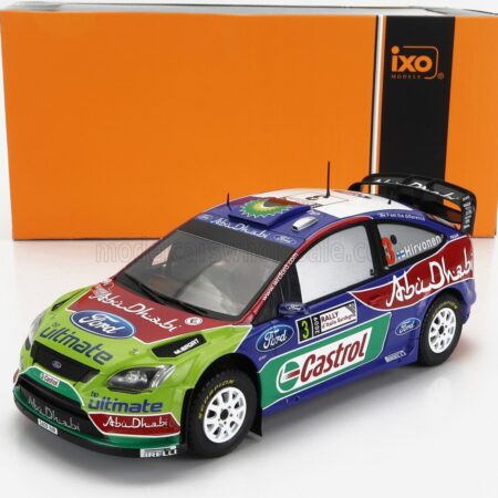 IXO-MODELS 1/24 FORD ENGLAND | FOCUS RS WRC09 N 3 2nd RALLY SARDINIA ITALY 2009 M.HIRVONEN - J.LEHTINEN | BLUE RED GREEN