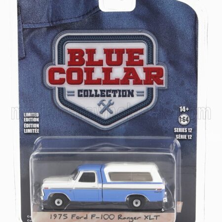 GREENLIGHT 1/64 FORD USA | F-100 PICK-UP CLOSED RANGER XLT 1975 | LIGHT BLUE WHITE