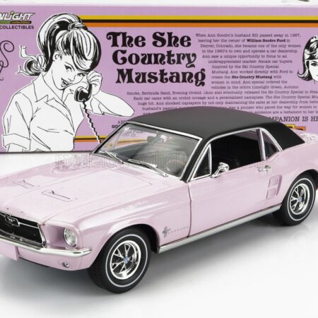 GREENLIGHT 1/18 FORD USA | MUSTANG COUPE 1968 - THE SHE COUNTRY MUSTANG | PINK BLACK