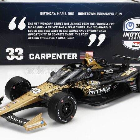 GREENLIGHT 1/18 CHEVROLET | TEAM ED CARPENTER RACING N 33 INDIANAPOLIS INDY 500 INDYCAR SERIES 2023 E.CARPENTER | BLACK GOLD