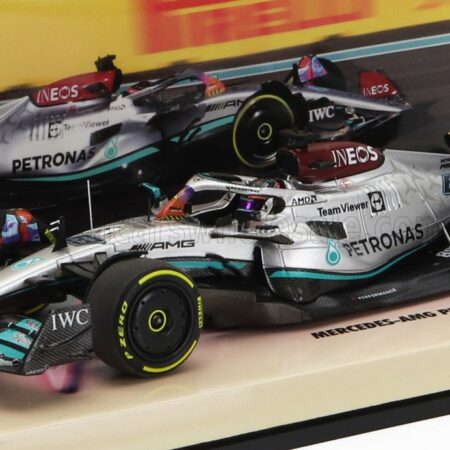 MINICHAMPS 1/43 MERCEDES GP | F1 W13E TEAM MERCEDES-AMG PETRONAS F1 N 63 5th MIAMI GP 2022 GEORGE RUSSEL | SILVER GREEN