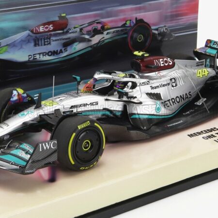 MINICHAMPS 1/43 MERCEDES GP | F1 W13E TEAM MERCEDES-AMG PETRONAS F1 N 44 6th MIAMI GP 2022 LEWIS HAMILTON | SILVER GREEN