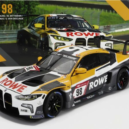 MINICHAMPS 1/18 BMW | 4-SERIES M4 GT3 TEAM ROWE RACING N 98 24h NURBURGRING 2022 N.CATSBURG - J.EDWARDS - S.VAN DER LINDE - M.WITTMANN | WHITE YELLOW GREY