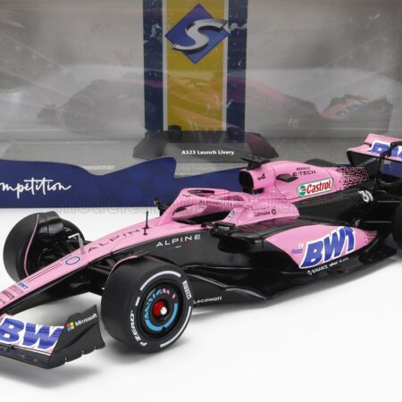 SOLIDO 1/18 ALPINE | F1  A523 TEAM BWT ALPINE PRESS LAUNCH LIVERY N 10 PIERRE GASLY - N 31 ESTEBAN OCON 2023 | PINK BLACK BLUE