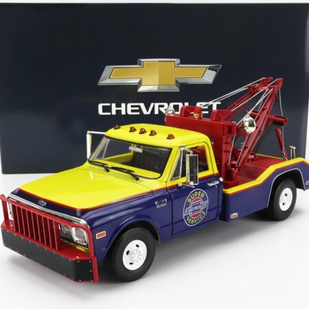 GREENLIGHT 1/18 CHEVROLET | C-30 TRUCK 1969 - CARRO ATTREZZI - WRECKER ROAD CHEVROLET SUPER SERVICE | BLUE YELLOW