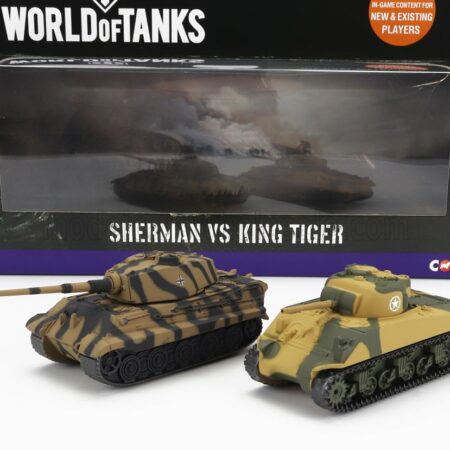 CORGI 1/87 TANK | SET 2X SHERMAN + KING TIGER 1945 | MILITARY CAMOUFLAGE