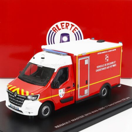 ALERTE 1/43 RENAULT | MASTER VAN WAS SDIS 17 VEHICULE DE SECOURS ET D'ASSISTANCE AUX VICTIMES AMBULANCE SAPEURS POMPIER 2019 | RED WHITE