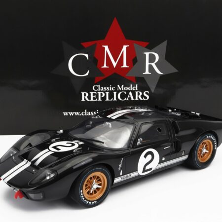 CMR 1/12 FORD USA | GT40 MKII 7.0L V8 TEAM SHELBY AMERICAN INC. N 2 WINNER 24h LE MANS 1966 B.McLAREN - C.AMON | BLACK SILVER