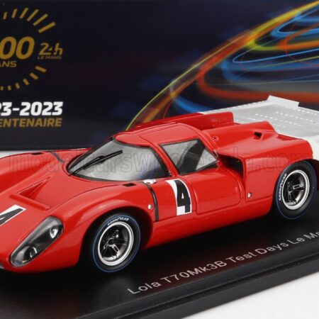 SPARK-MODEL 1/43 LOLA | T70 MK3B LONG TAIL N 4 TEST 24h LE MANS 1969 | RED WHITE