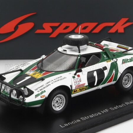 SPARK-MODEL 1/43 LANCIA | STRATOS HF ALITALIA (night version) N 1 RALLY SAFARI 1976 BJORN WALDEGAARD - HANS THORSZELIUS | WHITE GREEN