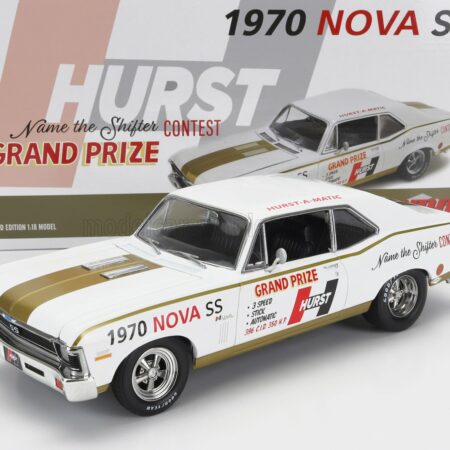 GMP 1/18 CHEVROLET | NOVA SS COUPE HURST-A-MATIC RACING 1970 | WHITE GOLD