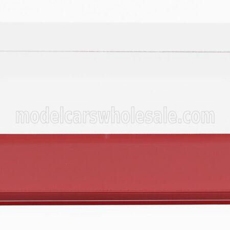 LUXBOX 1/12 VETRINA DISPLAY BOX | BASE IN ECOPELLE ROSSA - SYNTHETIC LEATHER BASE RED - Lungh.LENGHT 45.8 cm  X Largh.WIDTH 25.1 cm X Alt.HEIGHT 20.6 cm (altezza interna cm 18.5) | RED