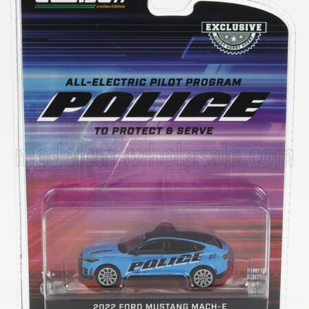 GREENLIGHT 1/64 FORD USA | MUSTANG MACH-E POLICE 2022 | LIGHT BLUE BLACK