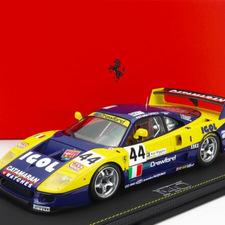 BBR-MODELS 1/18 FERRARI | F40 GTE 3.5L TURBO V8 TEAM ENNEA SRL IGOL N 44 24h LE MANS 1996 L.DELLA NOCE - A.OLOFSSON - C.ROSENBLAD | YELLOW BLUE