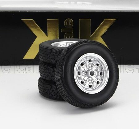 KK-SCALE 1/18 ACCESSORIES | SET 4X WHEELS AND RIMS FOR FORD TAUNUS GT COUPE 1971 | BLACK SILVER