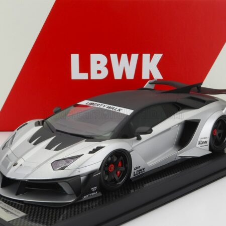 MOTORHELIX 1/18 LAMBORGHINI | AVENTADOR GT EVO LBWK LB-WORKS 2019 | SILVER CARBON BLACK