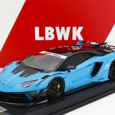 MOTORHELIX 1/18 LAMBORGHINI | AVENTADOR GT EVO LBWK LB-WORKS 2019 | SKY BLUE CARBON BLACK