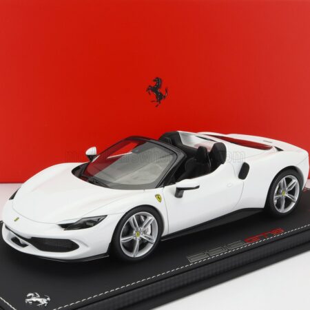 BBR-MODELS 1/18 FERRARI | 296 GTS SPIDER 2022 - CON VETRINA - WITH SHOWCASE | BIANCO CERVINO - WHITE