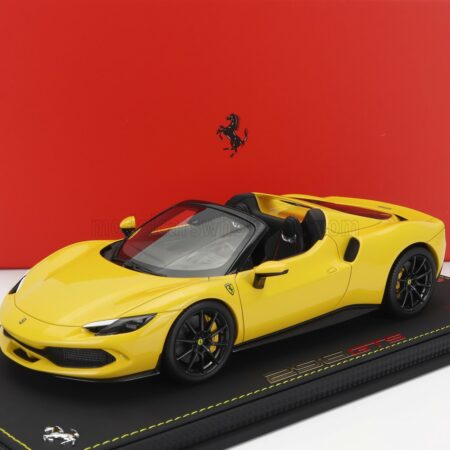 BBR-MODELS 1/18 FERRARI | 296 GTS SPIDER 2022 - CON VETRINA - WITH SHOWCASE | GIALLO MODENA - YELLOW