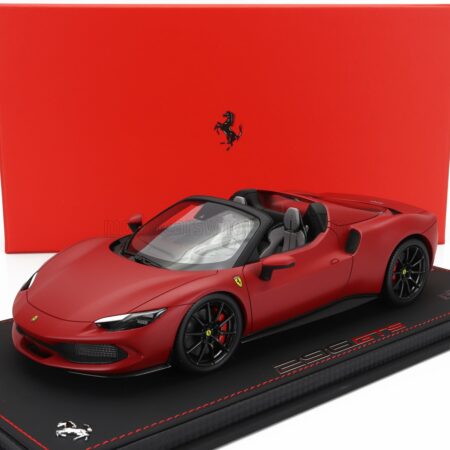 BBR-MODELS 1/18 FERRARI | 296 GTS SPIDER 2022 - CON VETRINA - WITH SHOWCASE | ROSSO F1 SF75 - MATT RED