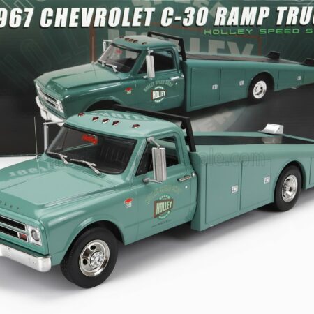 ACME-MODELS 1/18 CHEVROLET | C-30 TRUCK RAMP CAR TRANSPORTER HOLLEY SPEED SHOP 1967 | GREEN