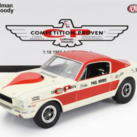 ACME-MODELS 1/18 FORD USA | MUSTANG A/FX COUPE N 0 HOLMAN MOODY 1965 PAUL NORRIS | WHITE RED