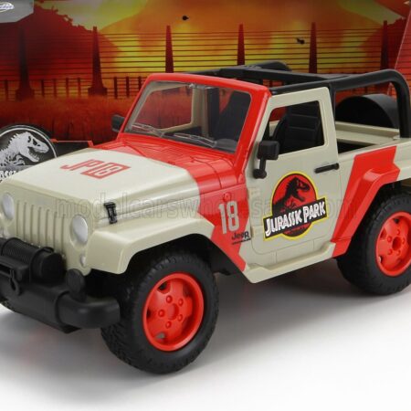 JADA 1/16 JEEP | WRANGLER RUBICON OPEN 2015 - JURASSIC WORLD | WHITE RED