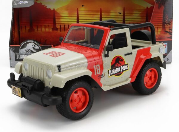 JADA 1/16 JEEP | WRANGLER RUBICON OPEN 2015 - JURASSIC WORLD | WHITE RED