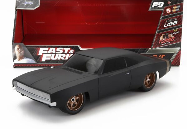 JADA 1/16 DODGE | DOM'S DODGE CHARGER R/T 1968 - FAST & FURIOUS 9 | MATT BLACK