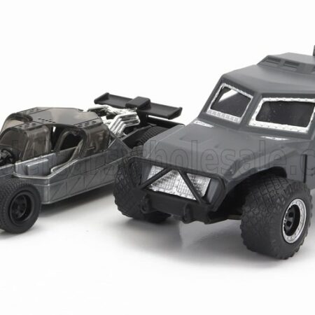 JADA 1/32 BUGGY | SET 2X DECKARD'S FAST ATTAK BUGGY 2014 + FLIP CAR - FAST & FURIOUS 7 | 2 TONE GREY