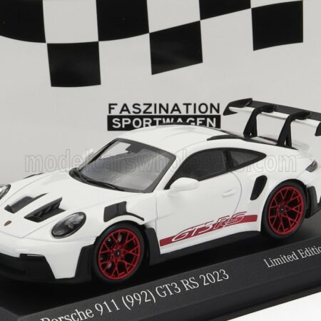 MINICHAMPS 1/43 PORSCHE | 911 992 GT3 RS COUPE 2023 - RED RIMS | WHITE RED