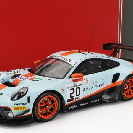 IXO-MODELS 1/18 PORSCHE | 911 991 GT3 R 4.0L FLAT-6 TEAM GPX RACING N 20 WINNER 24h SPA 2019 RICHARD LIETZ - MICHAEL CHRISTENSEN - KEVIN ESTRE | LIGHT BLUE ORANGE BLACK