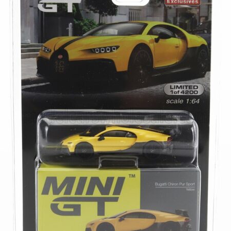 TRUESCALE 1/64 BUGATTI | CHIRON PUR SPORT N 16 2018 | YELLOW BLACK